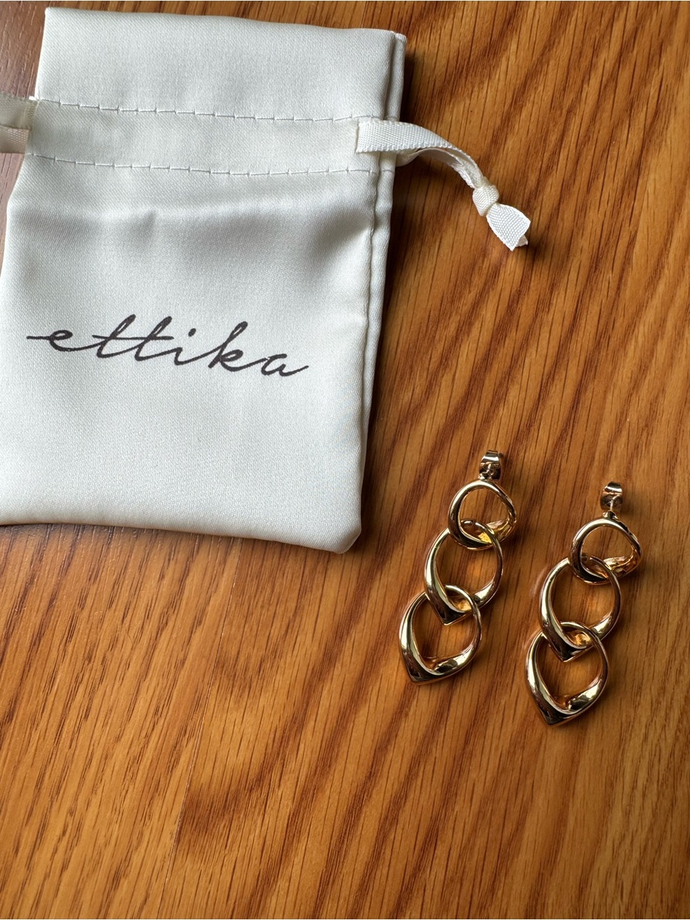 Ettika Gold Link Drop Earrings